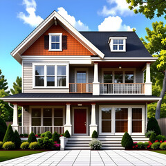 아름다운 저택의 전경