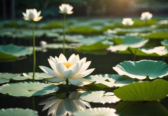 water lily in the pond