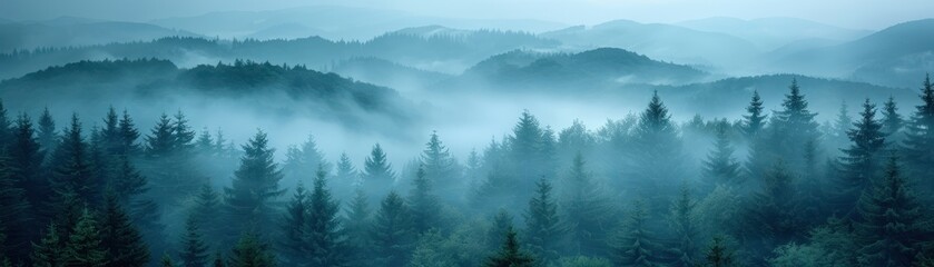 Fototapeta premium Misty Mountain Forest.