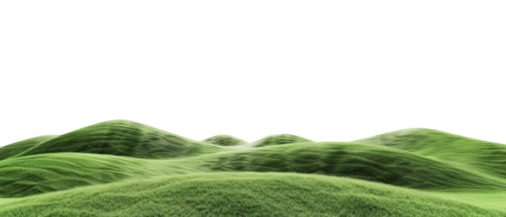 Rolling green hills against transparent background. 
