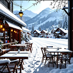 오후의 카페의 전경