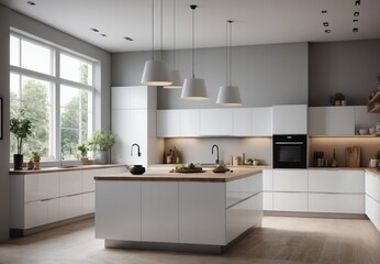 Fototapeta premium modern kitchen interior with kitchen