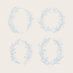 vintage ornament wedding leaf floral botanical wreath collection
