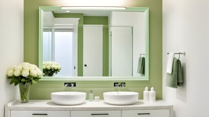 Fototapeta premium mirror in bathroom