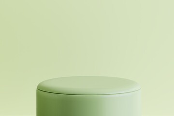 Product display green podium for product presentation. 3d rendering.
