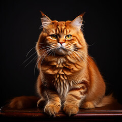 Fototapeta premium cat on black background