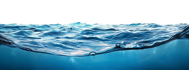 Ocean underwater with waves png isolated on a transparent background