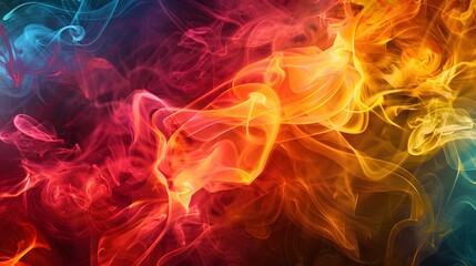 vibrant yellow and red flames blazing against a dark background