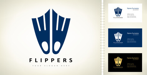 Flippers logo vector. Diving design