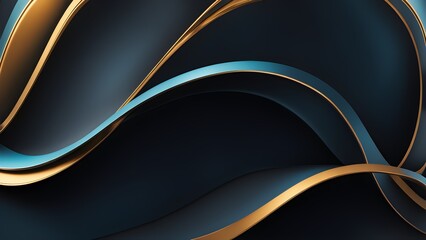 Obraz premium A black and gold wave pattern