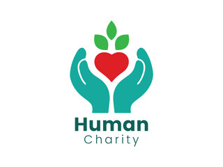Human charity logo template design