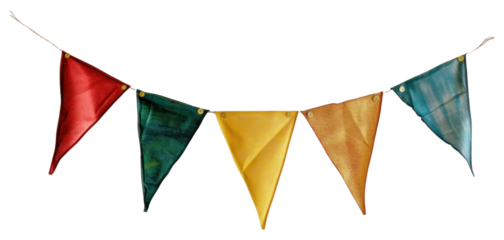 PNG Colorful festive hanging triangle bunting