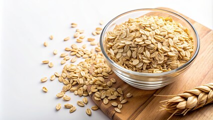Oats isolated on a clear background, oats, healthy, breakfast, grains,background, cereal, diet, nutrition, food