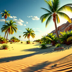 초저녁의 사막 풍경