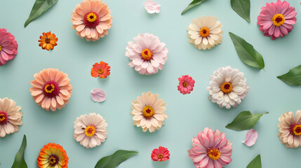 Zinnia flower pattern background illustration