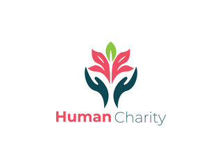 Human charity logo template design