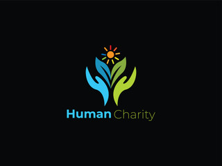Human charity logo template design
