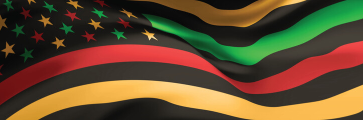 Juneteenth national independence day flag. Black community colors banner