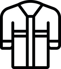 Simple icon of a firefighter uniform with reflective stripes for safety