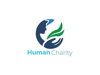 Human charity logo template design