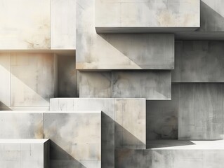 Serene Geometry: Minimalist Abstract Background in Neutral Tones