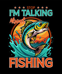 Fishing T-Shirt Design Vector Art & Illustration, Fishing tee Vector Design