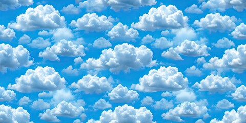Fluffy clouds in blue sky seamless repeat pattern tile, clouds, blue sky, seamless, repeat, pattern, tile, nature, sky
