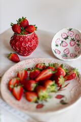 strawberries on a homemade ceramic plate