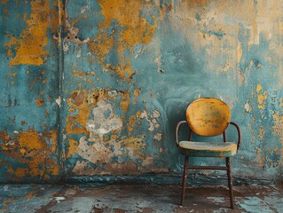 Old rusty metal chair