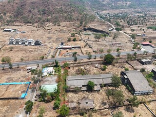 Aerial drone view of hills in lonavala near pune