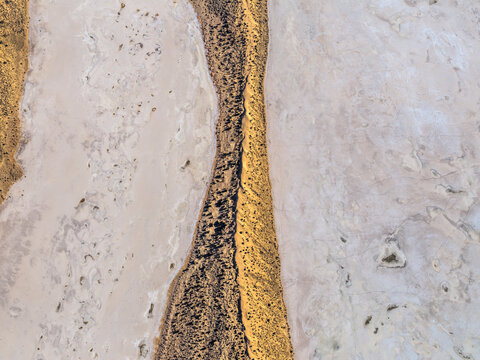 Aerial view of Simpson Desert sand dunes, Kalamurina, South Australia, Australia.