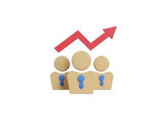 3D marketing or analytics icon, growth profit. Business successful concept. SEO concept, Search Engine Optimization, find customers or promote and advertise on online content for technology.3d render