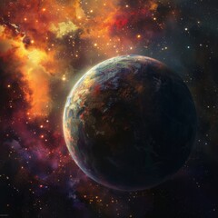 Fototapeta premium Foto eines unbewohnen planeten in cinematisch aussehenden universum, 