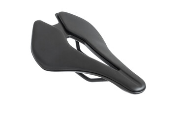 Photo of a bicycle saddle on a white background