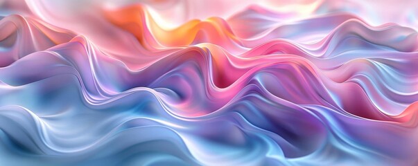 Fototapeta premium Organic 3D abstract background with fluid shapes and soft pastel colors, evoking a sense of tranquility and creativity, ideal for artistic presentations