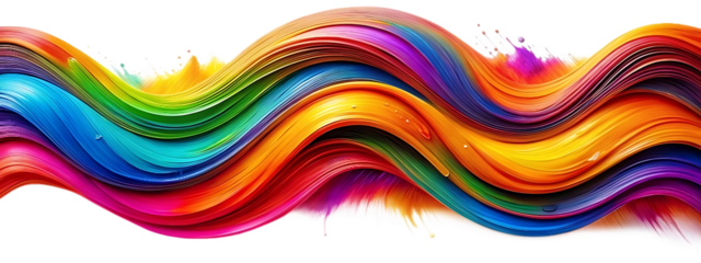 Inventive Brushwork: Curving Acrylic Splash with Ribbon Stroke 
