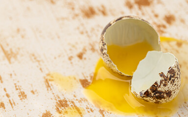 Easter quail eggs.  Spring background with small easter quail eggs. Vintage photo processing