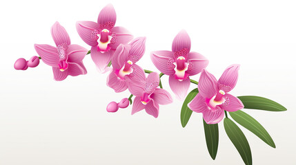 Vanda orchid isolated on pure white background