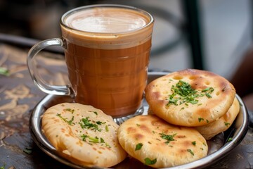 Bun Maska and Masala Chai: Popular Food in Mumbai, India, generative ai