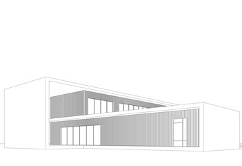 Fototapeta premium 3d rendering of a modern building