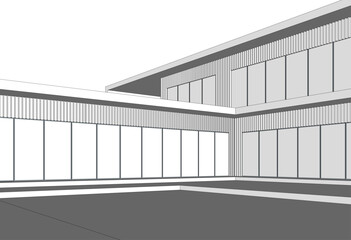 Fototapeta premium 3d rendering of a modern building