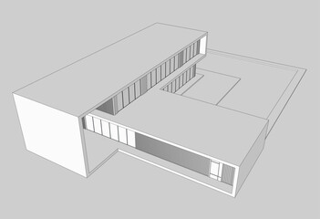 3d rendering of a modern building