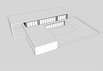 3d rendering of a modern building