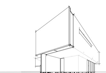 Fototapeta premium 3d rendering of a modern building