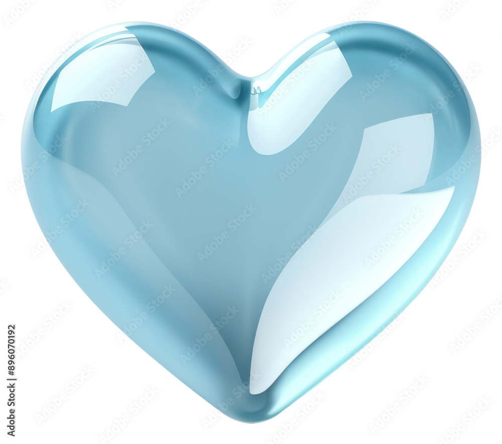 Wall mural PNG Glossy blue heart illustration