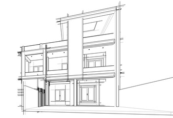sketch of house