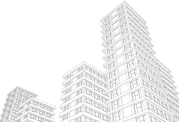 3d rendering of a modern building