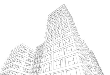 3d rendering of a modern building