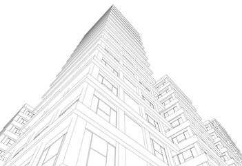 Fototapeta premium 3d rendering of a modern building