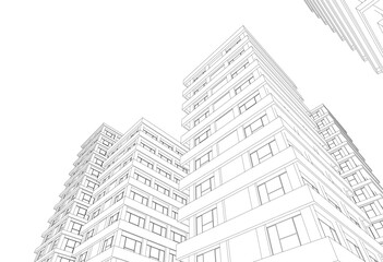 Fototapeta premium 3d rendering of a modern building